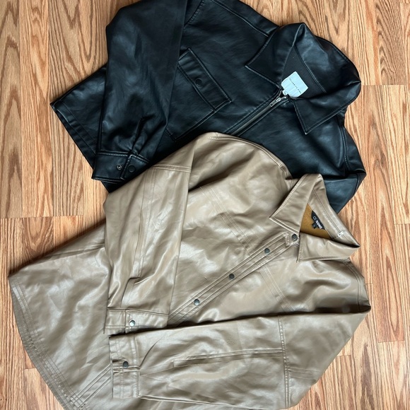 Black and Tan faux Leather bundle Jackets - Picture 2 of 6